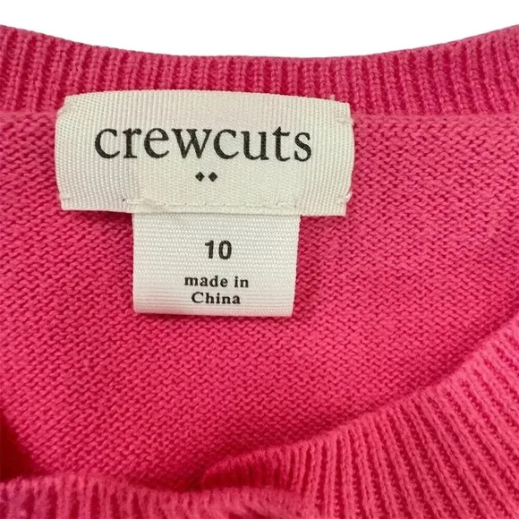 Crewcuts Girls' Pink Cotton Cardigan Sweater Size 10 Long Sleeve - Picture 2 of 9